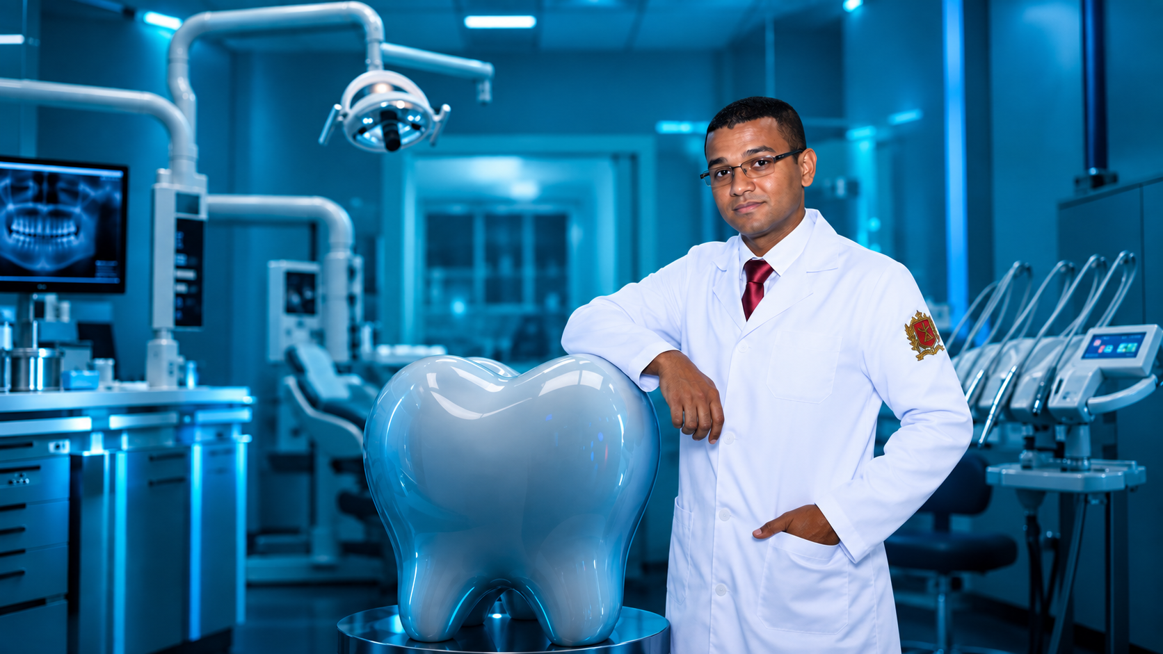 Dr. Ismael no consultório odontológico